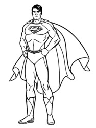 dessin à colorier superman rouge