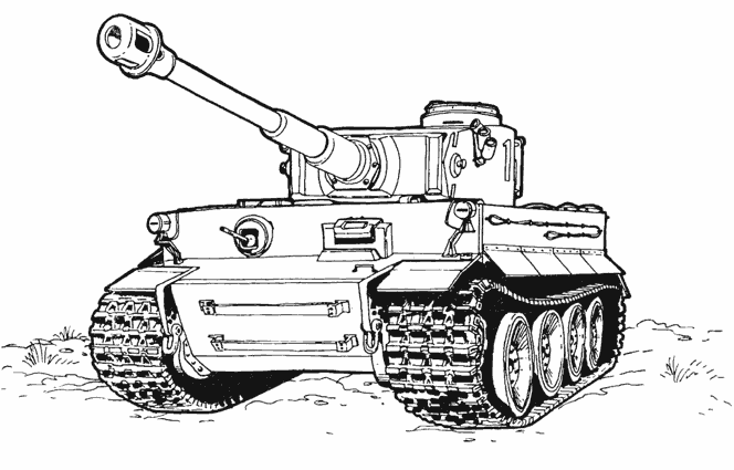 coloriage à dessiner tank militaire
