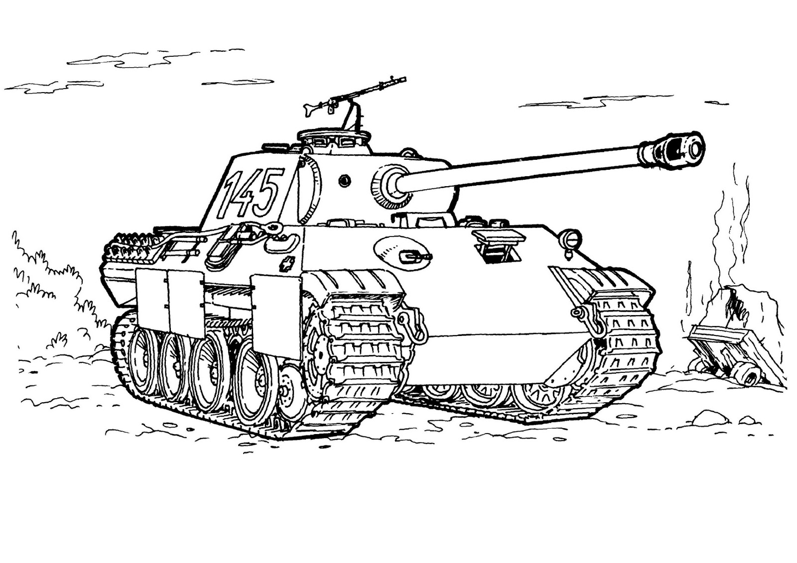 coloriage tank