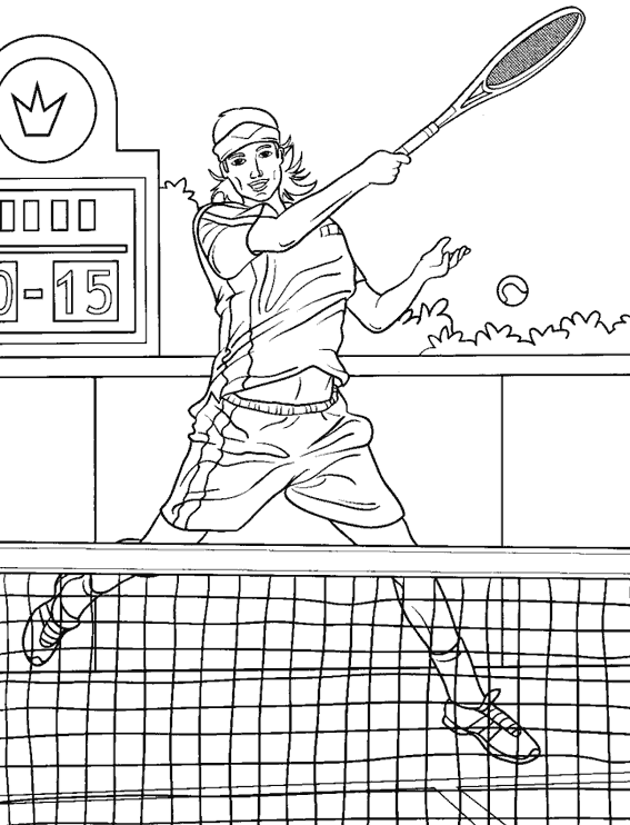 Kleurplaat Tennisracket Tennisracket Tennisballen Tennis Knutselpagina