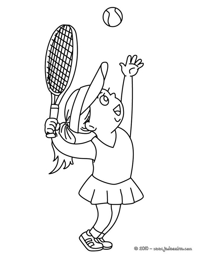 coloriage à dessiner raquette tennis