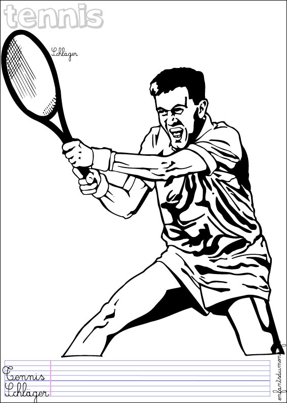 Coloriage Tennis à colorier - Dessin à imprimer dessin tennis tsonga