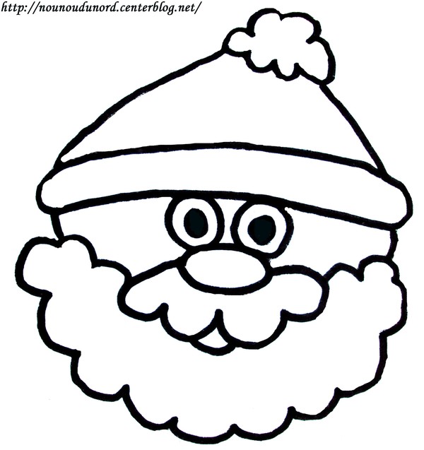 coloriage tete de pere noel