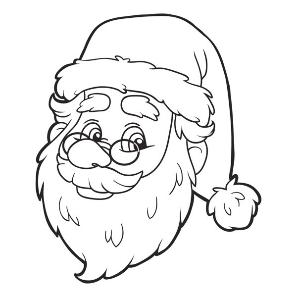 17 dessins de coloriage Tête De Père Noël à imprimer