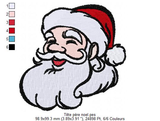 coloriage tete de pere noel