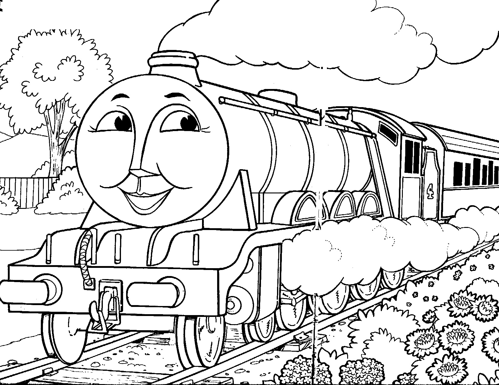 coloriage de thomas et ses amis