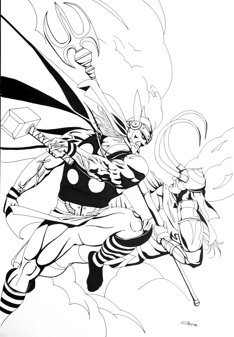 coloriage   dessiner thor avengers
