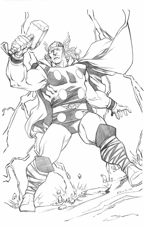 coloriage thor avengers