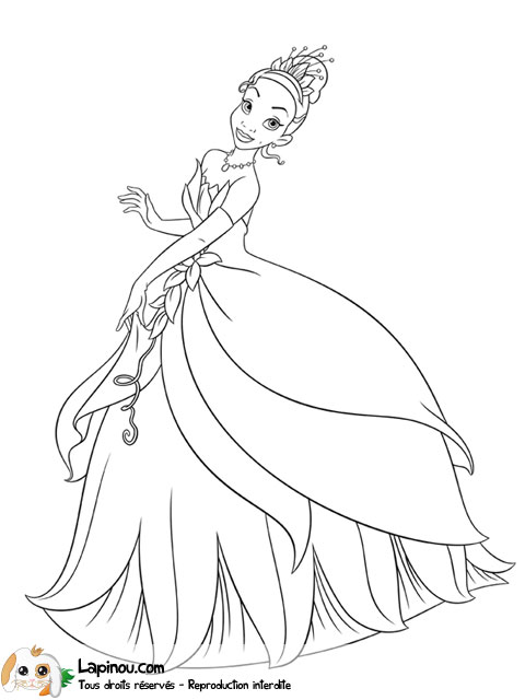 dessin tiana a imprimer