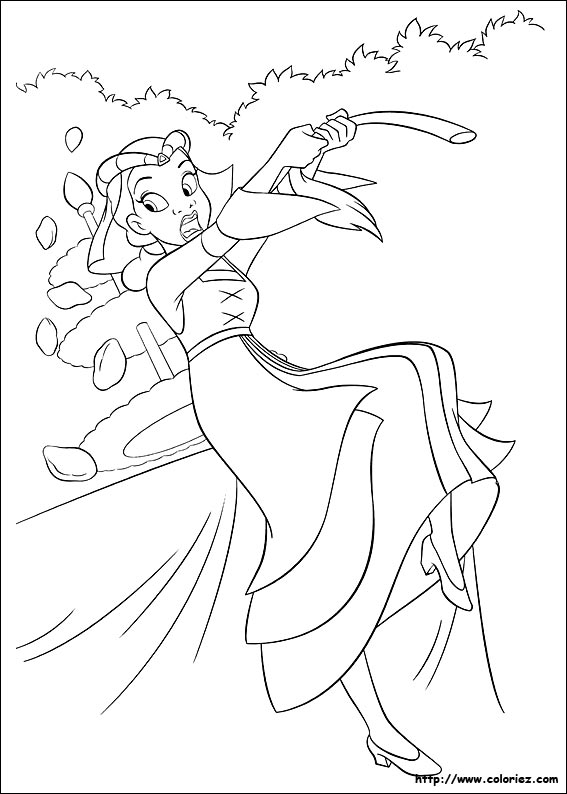 dessin à colorier tiana