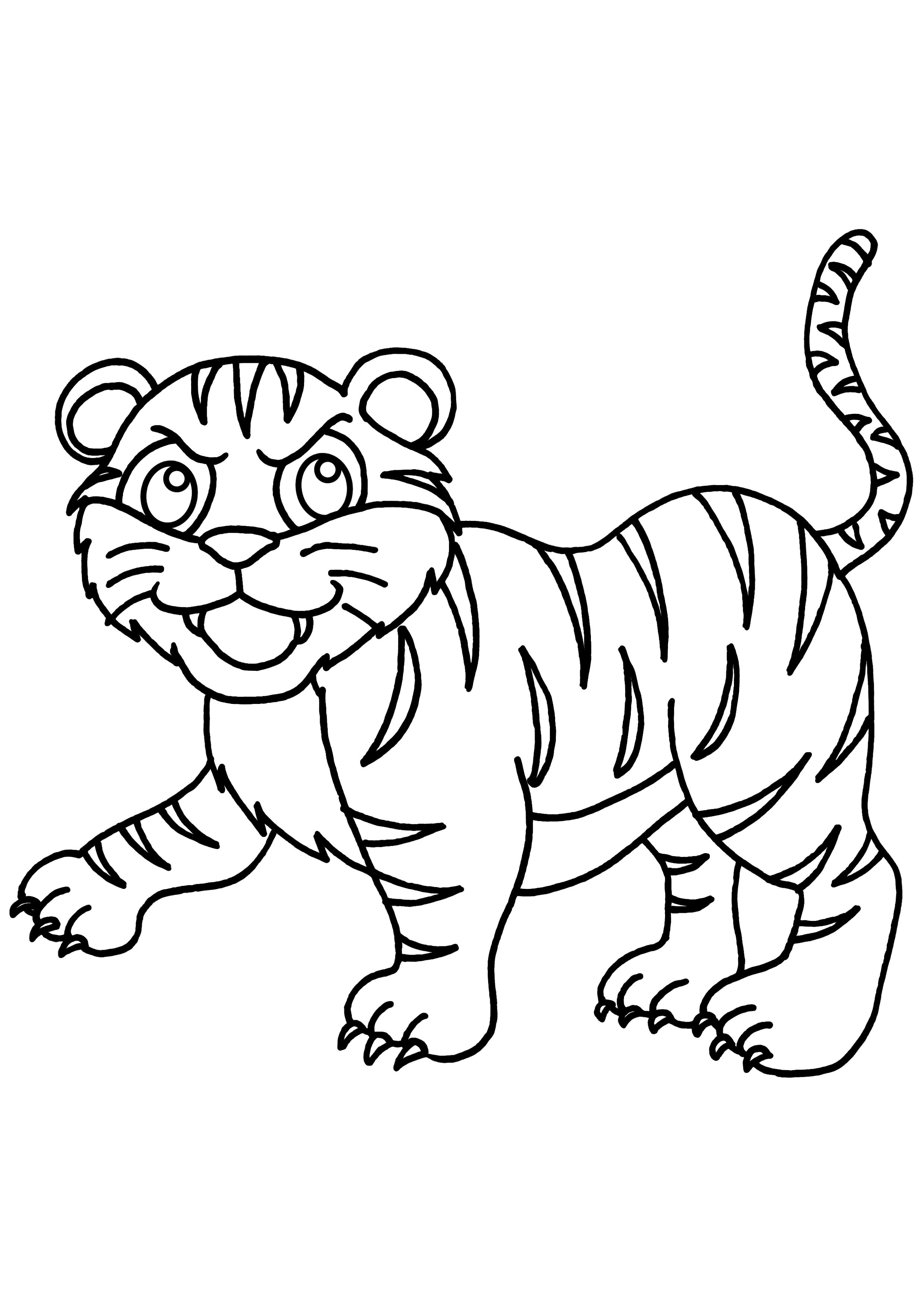 coloriage tigre rigolo