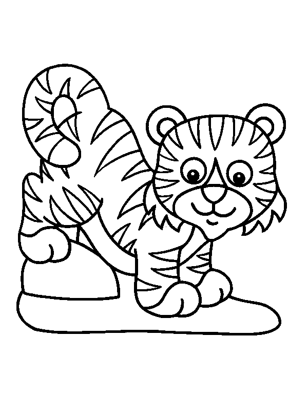 coloriage à dessiner tigre imprimer