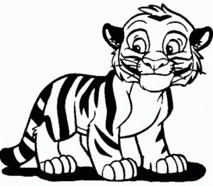 coloriage tigre a dent de sabre