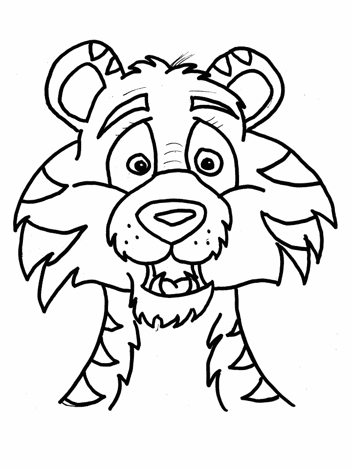 coloriage à dessiner d'un tigre