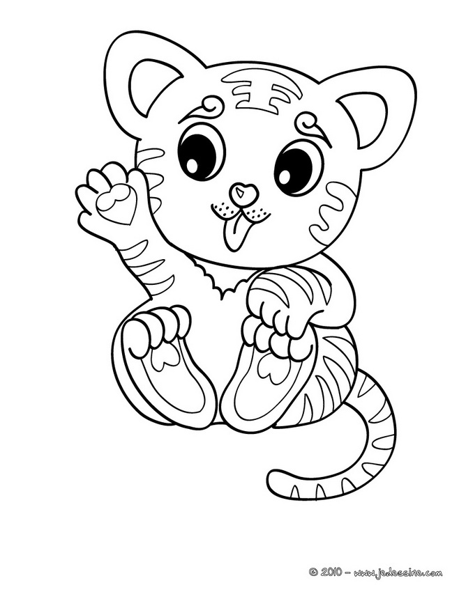 coloriage à dessiner tigre blanc imprimer