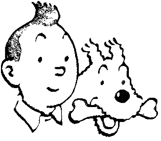 coloriage tintin et la licorne