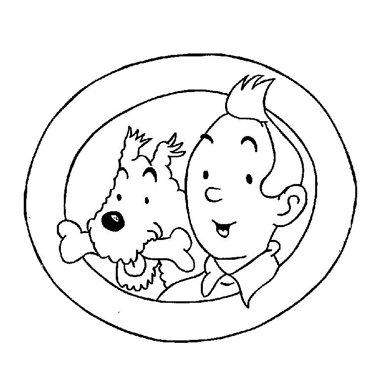 coloriage à dessiner à imprimer tintin et milou