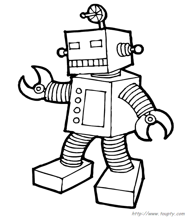 coloriage robot mechant