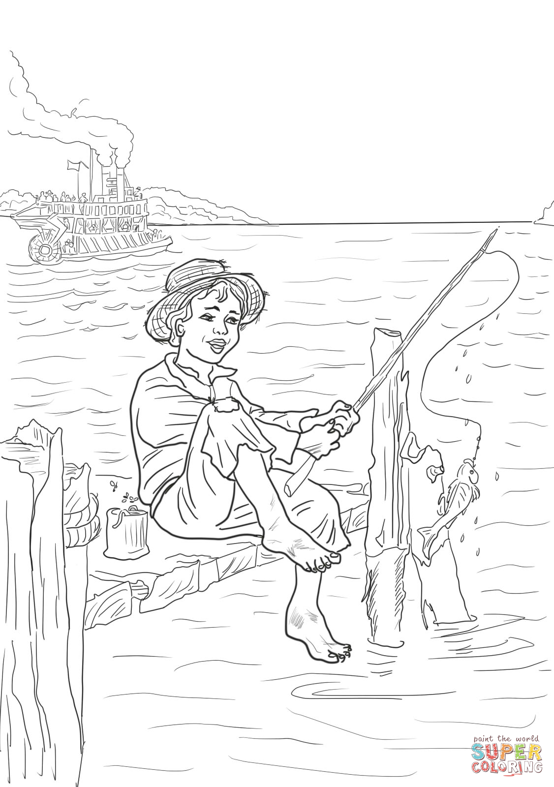 coloriage  dessiner tom sawyer gratuit