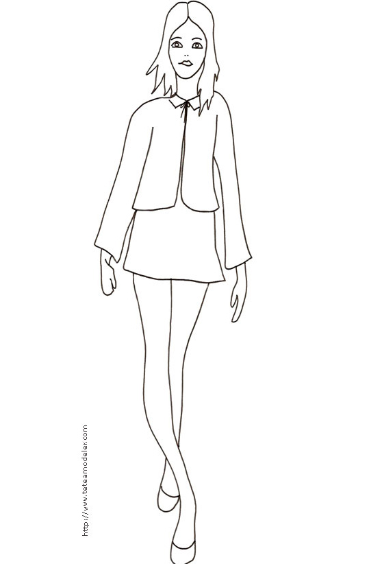 coloriage de top model a habiller a imprimer