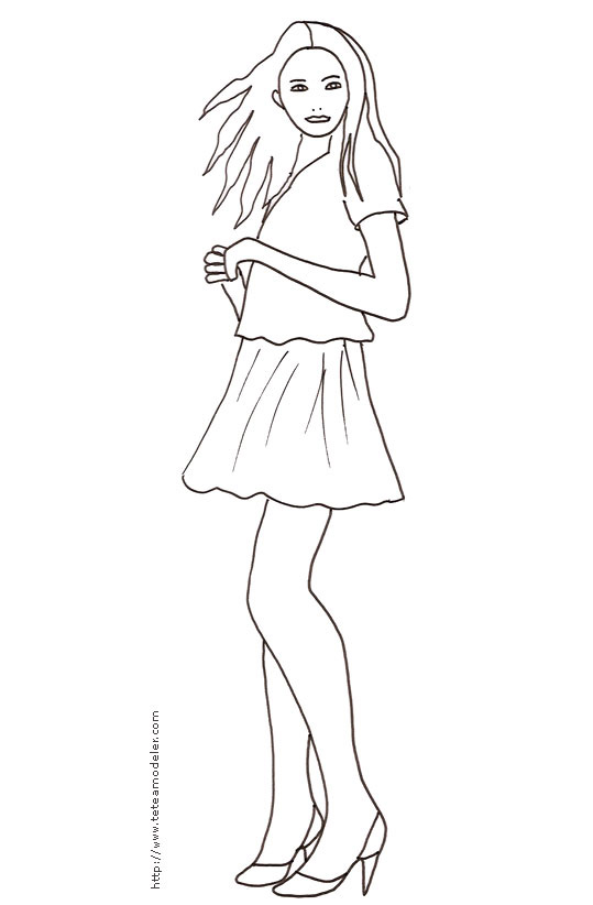 Coloriage De Fille Top Model En Ligne