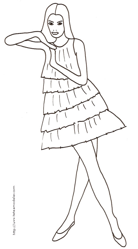 coloriage  dessiner de top model a colorier sur l'ordinateur