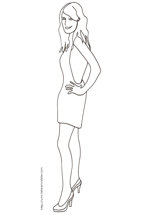 Coloriage De Top Model A Habiller A Imprimer