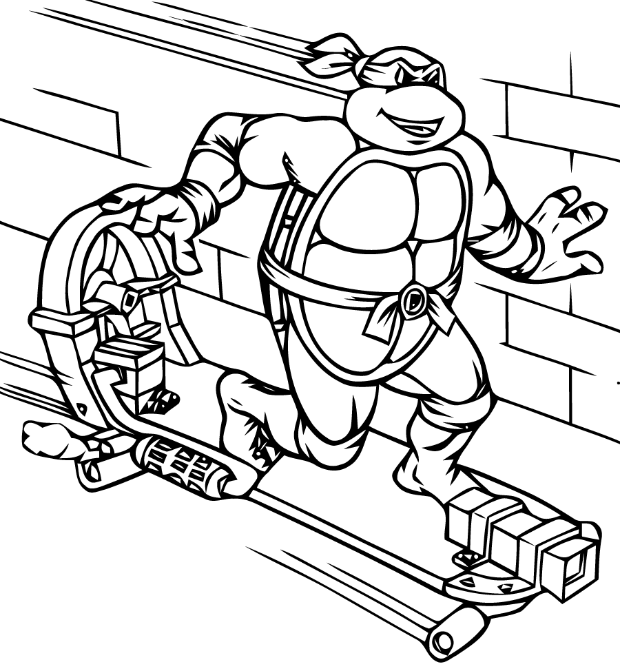 coloriage tortue ninja hugo l'escargot