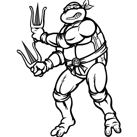 dessin à colorier tortue ninja en ligne