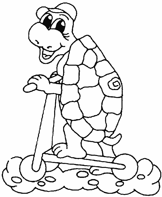 modele dessin à colorier tortue