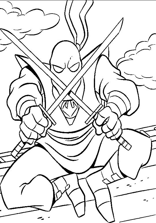 coloriage tortue ninja leonardo