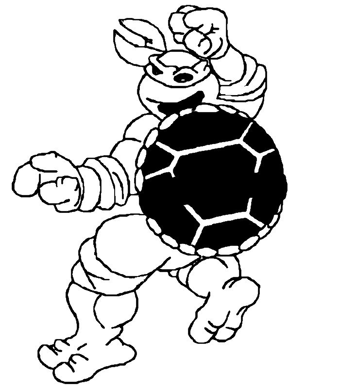 coloriage à dessiner tortue ninja raphael