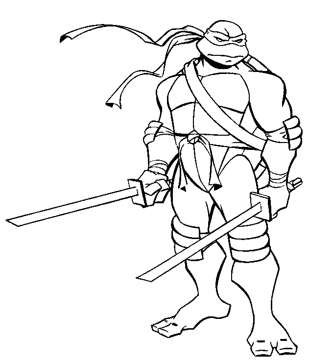 dessin à colorier tortue ninja maternelle