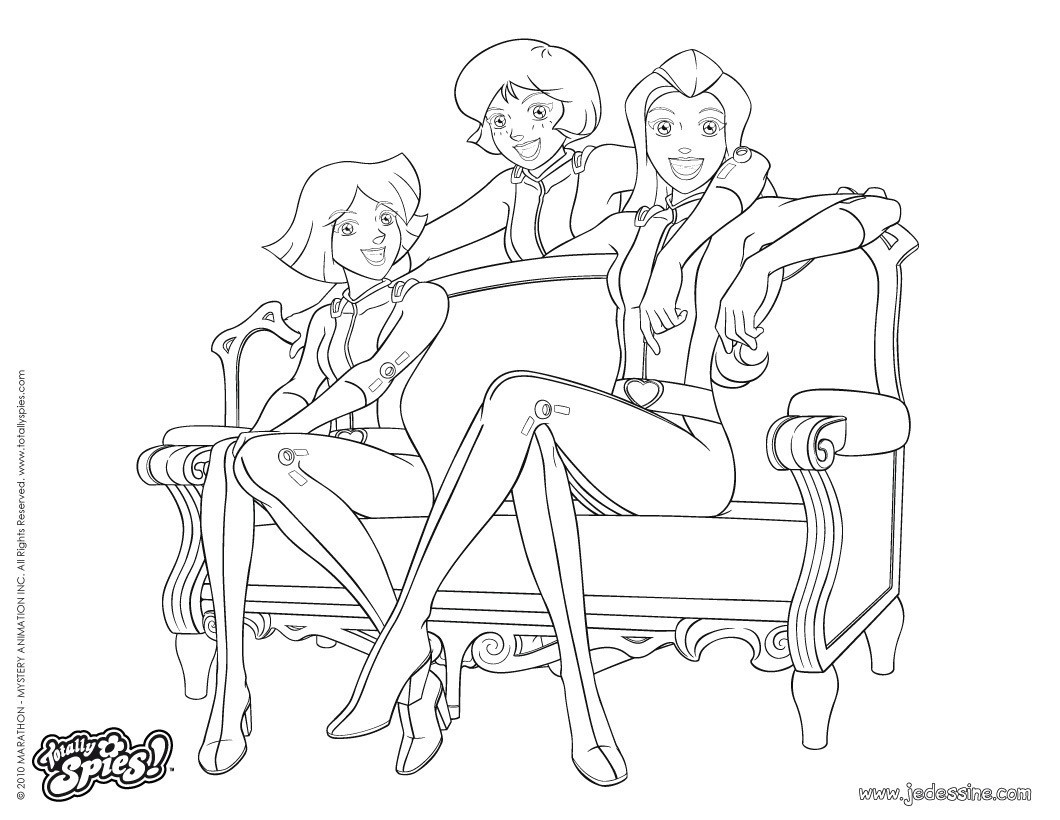 coloriage  dessiner totally spies avec britney