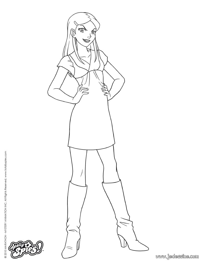 coloriage de totally spies clover