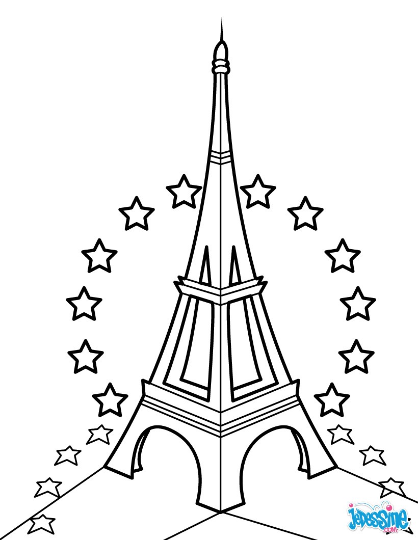 coloriage à dessiner tour eiffel imprimer gratuit