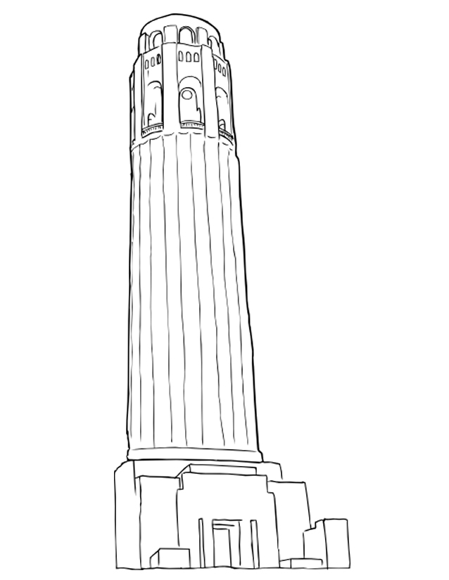 pochoir tour eiffel coloriage à dessiner