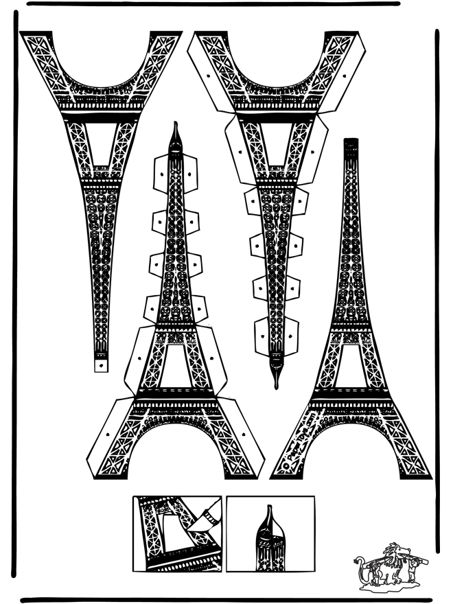 dessin à colorier tour eiffel maternelle