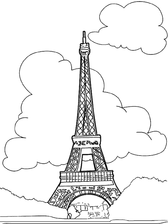 coloriage  dessiner de tour eiffel a imprimer