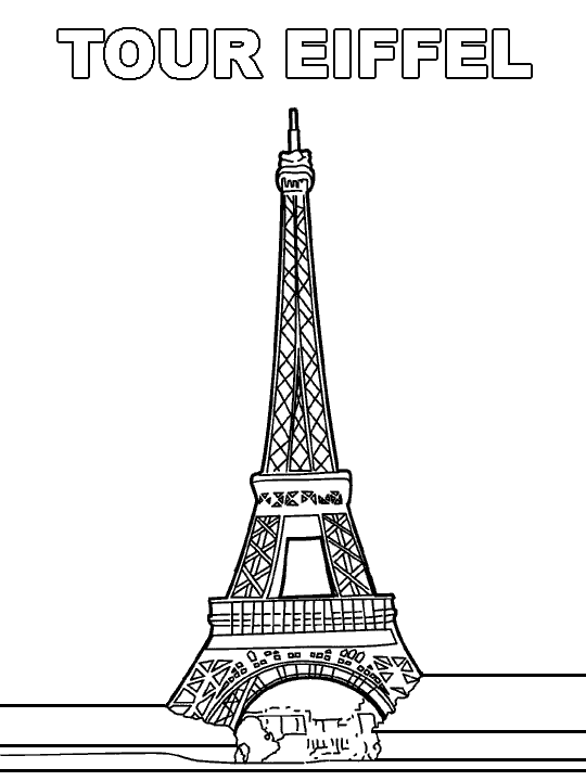 dessin de tour eiffel a colorier