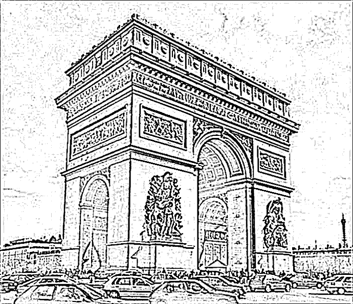 dessin  colorier sur la tour eiffel