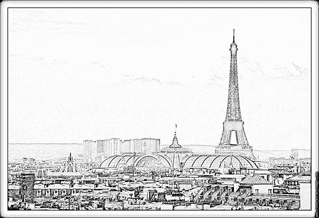 dessin a colorier tour eiffel dessin