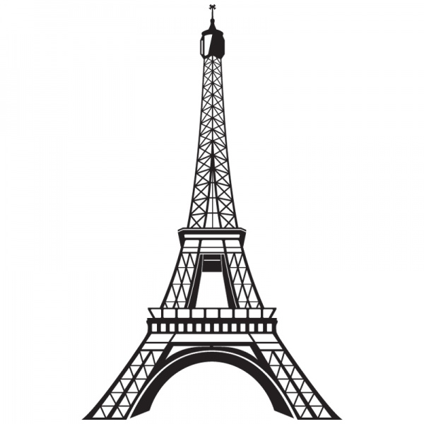 dessin à colorier tour eiffel noir et blanc