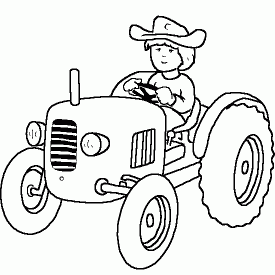 coloriage à dessiner à imprimer tracteur+remorque