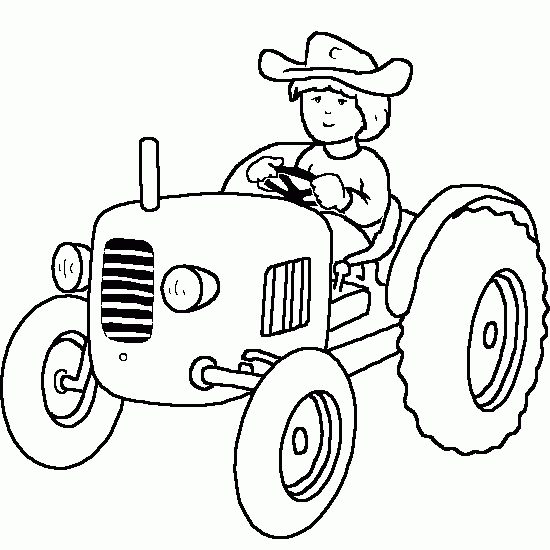 dessin Ã colorier tracteur remorque foin