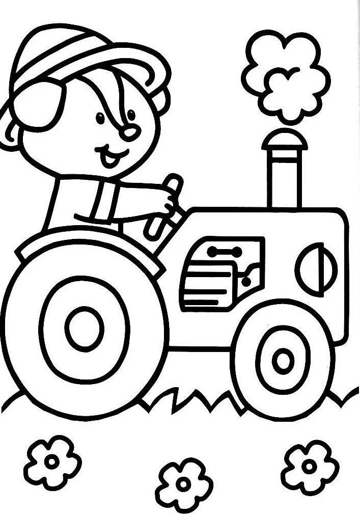 coloriage a imprimer tracteur fourche