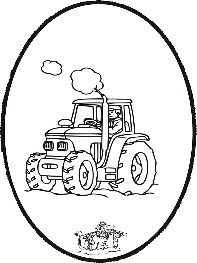 dessin à colorier tracteur simple