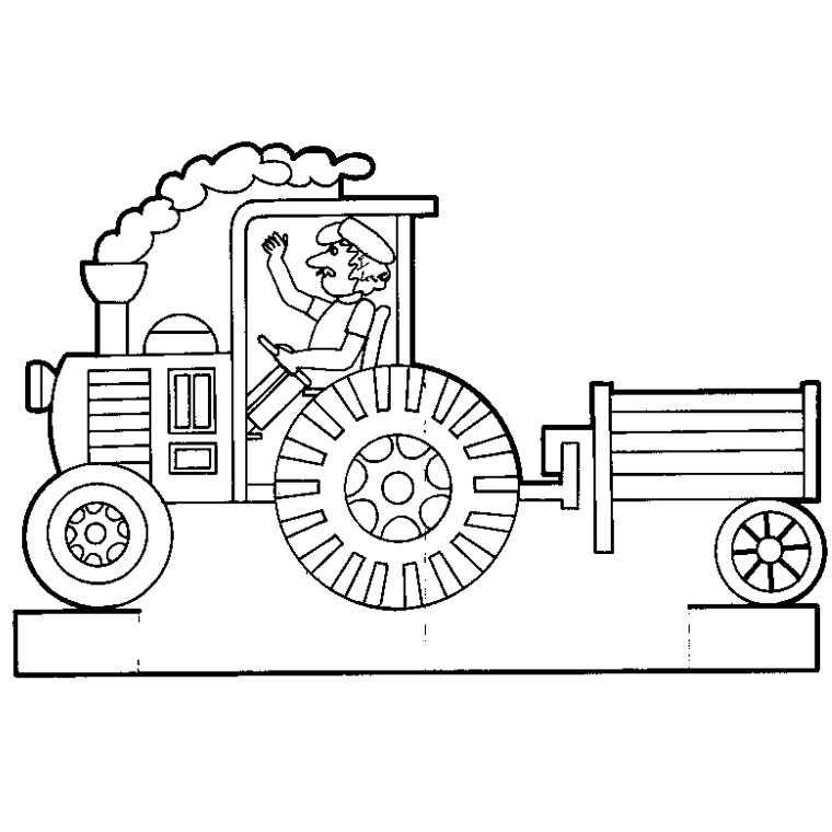 coloriage de tracteur avec une benne