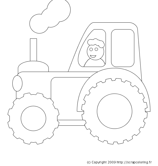 dessin à colorier tracteur à colorier