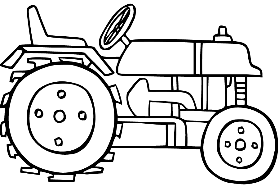 dessin à colorier tracteur charrue